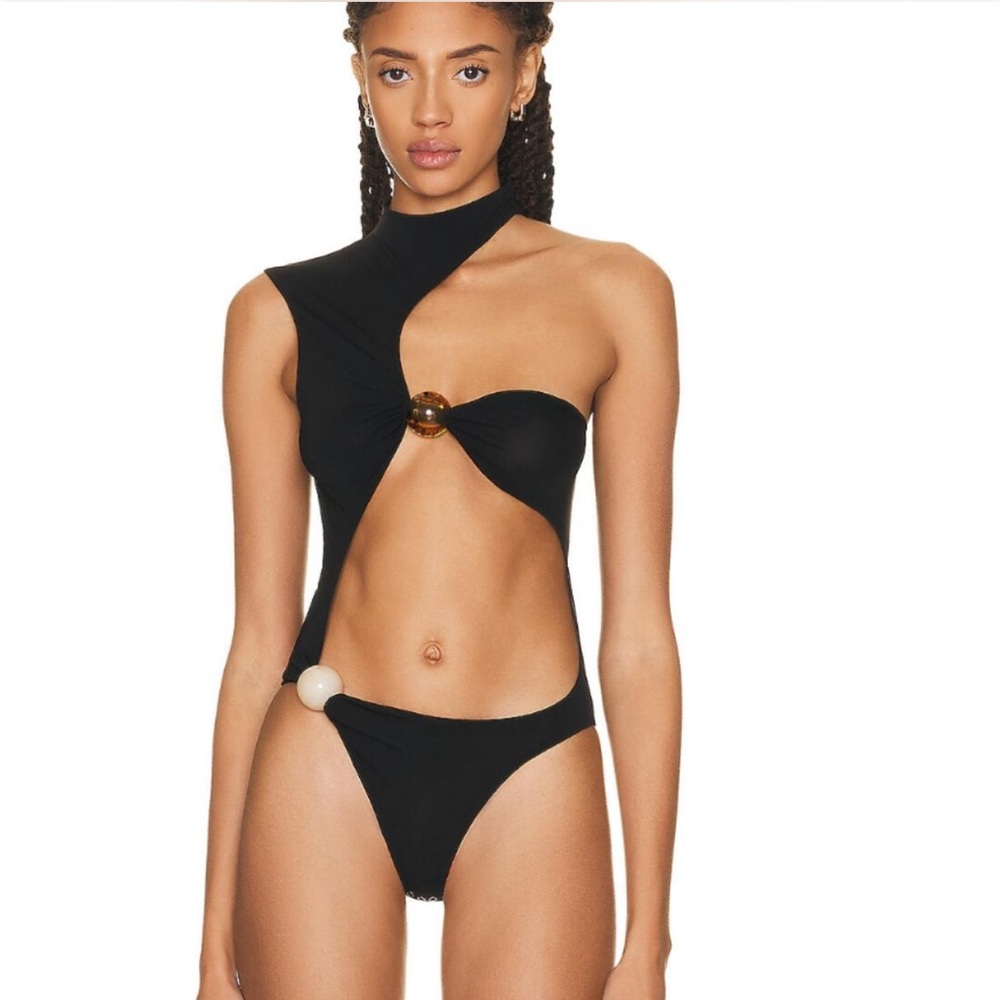 Jacquemus Black Asymmetrical Bodysuit